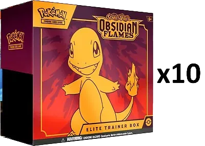 Obsidian Flames 10 Elite Trainer Box Case